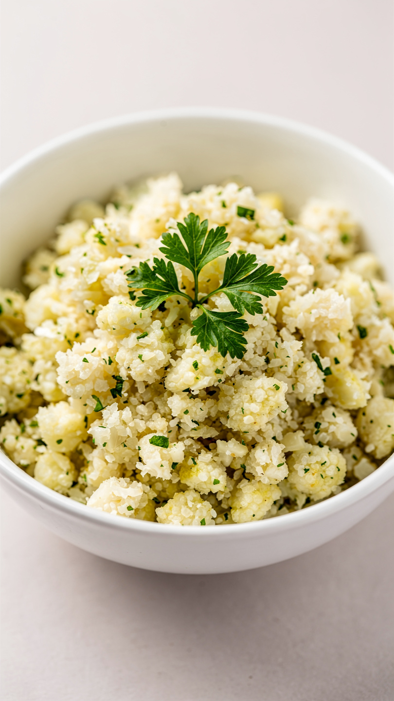 Cauliflower Rice with Mushrooms and Spinach